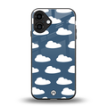 clouds back phone cover | glass case for iphone 16 plus