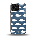 clouds back phone cover | glass case for iphone 16 pro max