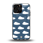 clouds back phone cover | glass case for iphone 16 pro max
