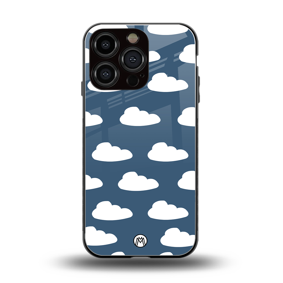 clouds back phone cover | glass case for iphone 16 pro