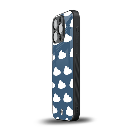 clouds back phone cover | glass case for iphone 16 pro