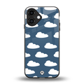 clouds back phone cover | glass case for iphone 16
