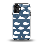clouds back phone cover | glass case for iphone 16