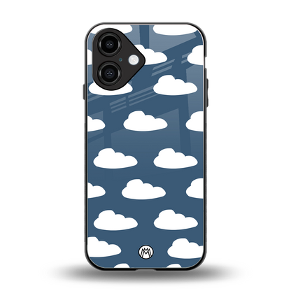 clouds back phone cover | glass case for iphone 16