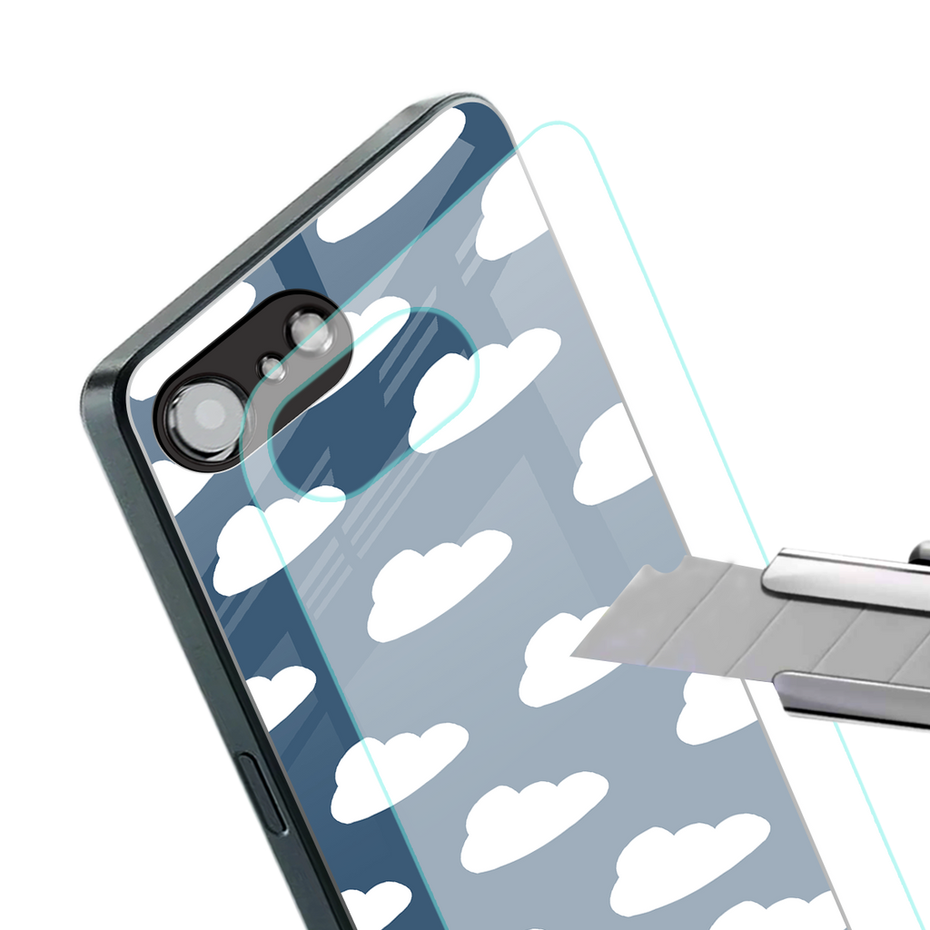 clouds back phone cover | glass case for iphone 16e