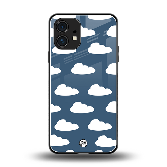 clouds back phone cover | glass case for nothing phone 1