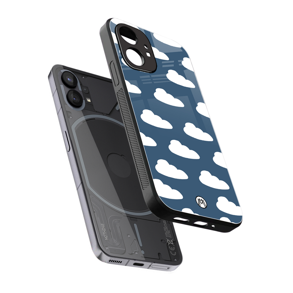 clouds back phone cover | glass case for nothing phone 1