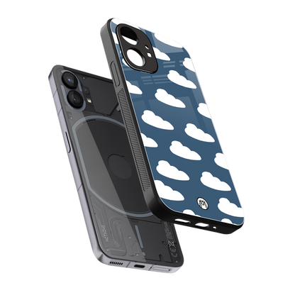 clouds back phone cover | glass case for nothing phone 1