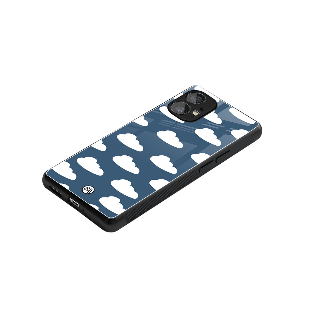 clouds back phone cover | glass case for nothing phone 1