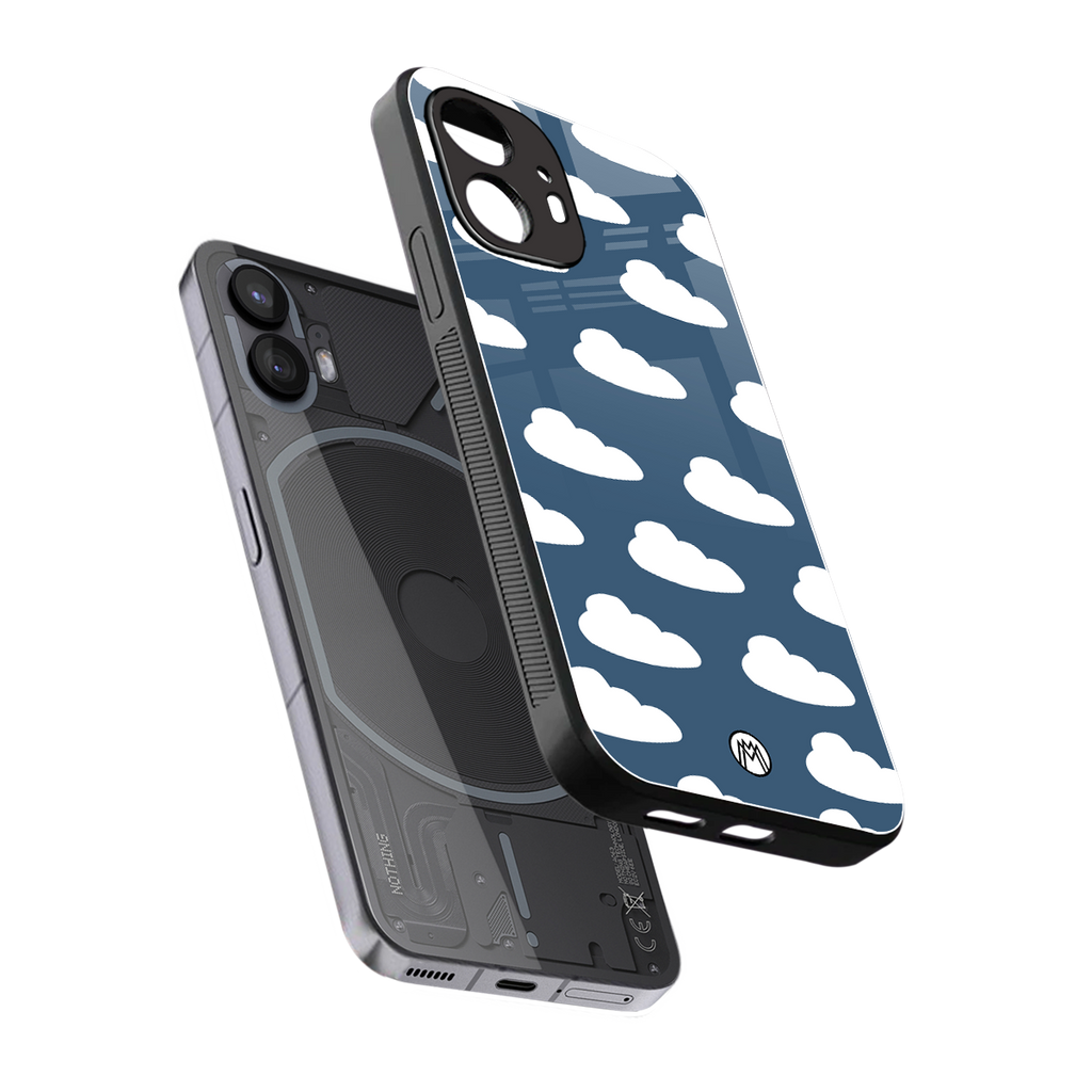 clouds back phone cover | glass case for nothing phone 2
