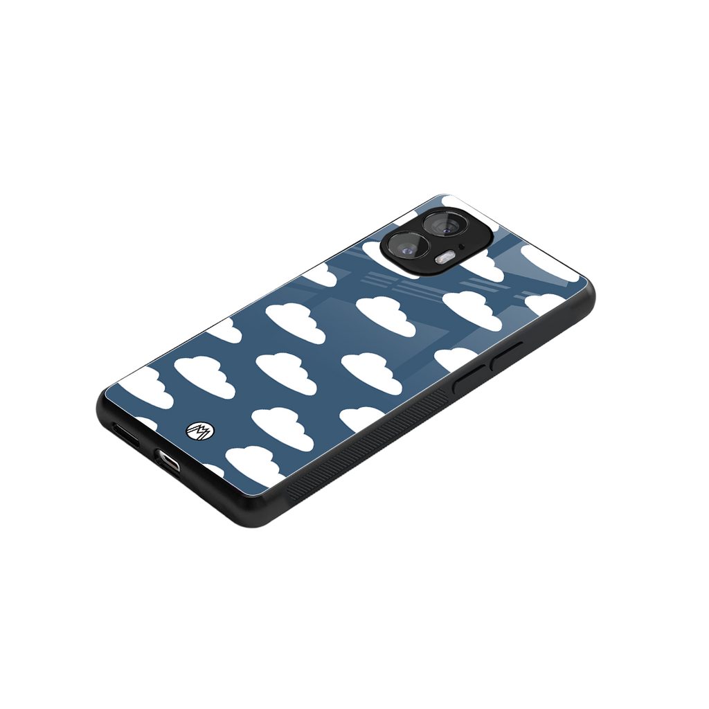 clouds back phone cover | glass case for nothing phone 2