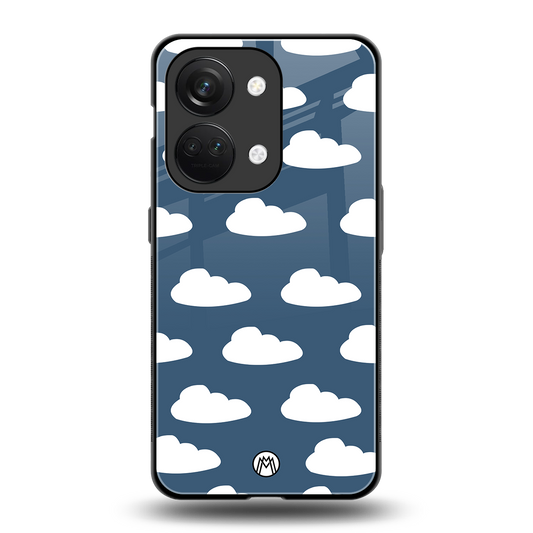 clouds back phone cover | glass case for oneplus nord 3