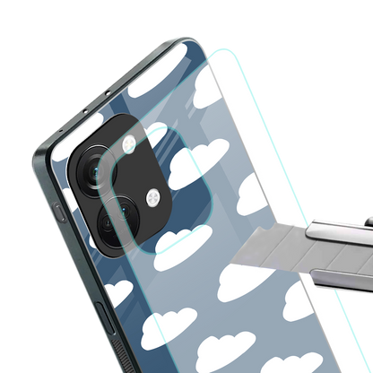 clouds back phone cover | glass case for oneplus nord 3