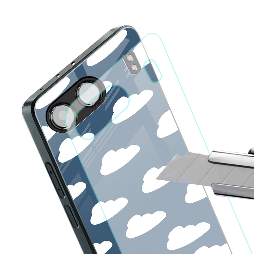 clouds back phone cover | glass case for oneplus nord 4