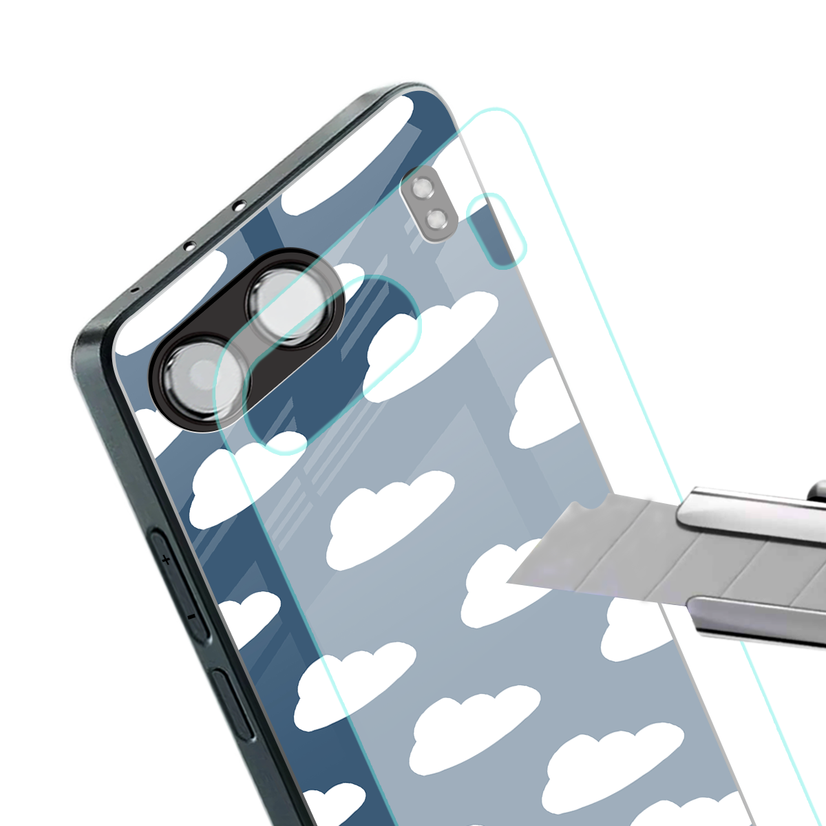 clouds back phone cover | glass case for oneplus nord 4