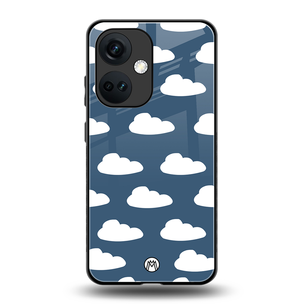 clouds back phone cover | glass case for oneplus nord ce 3