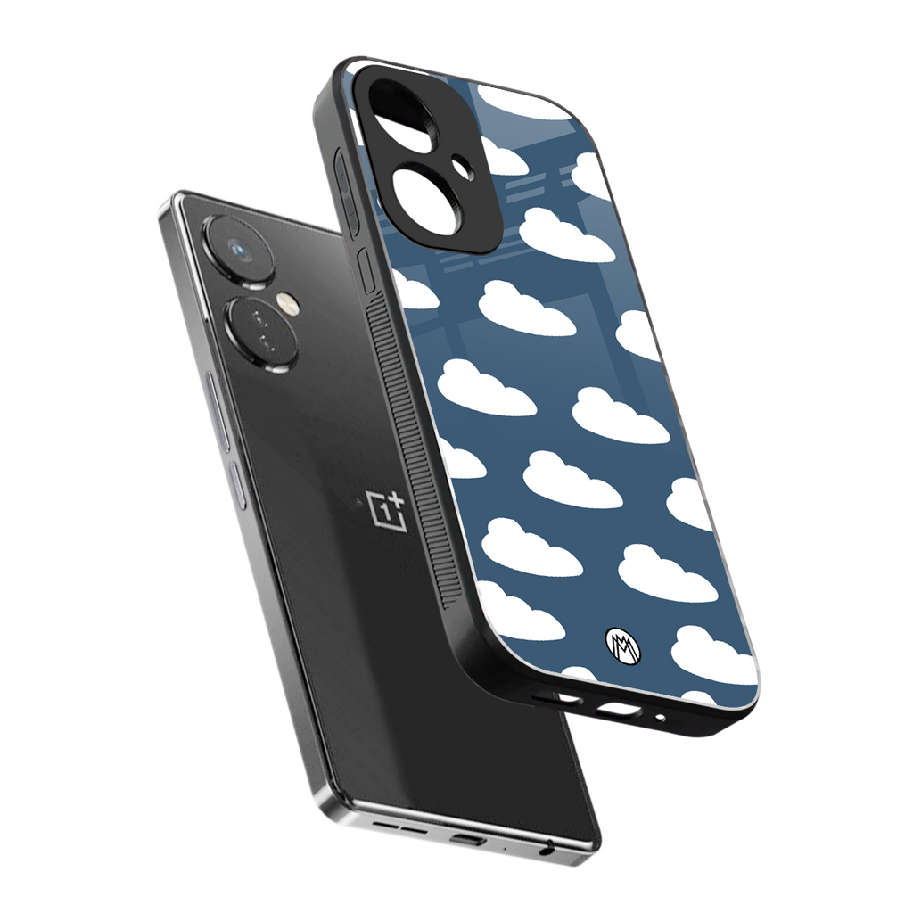 clouds back phone cover | glass case for oneplus nord ce 3