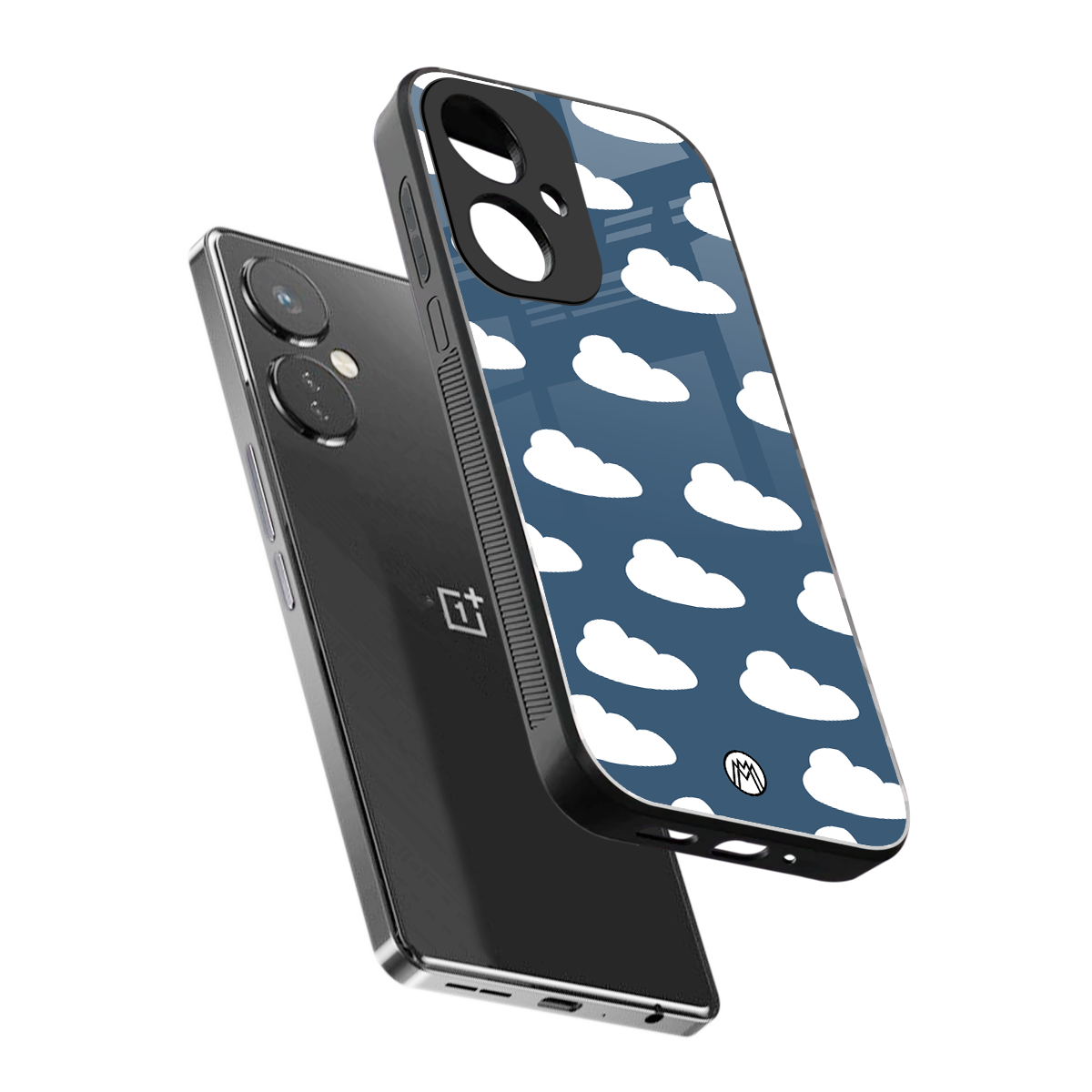 clouds back phone cover | glass case for oneplus nord ce 3