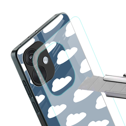clouds back phone cover | glass case for oneplus nord ce 3