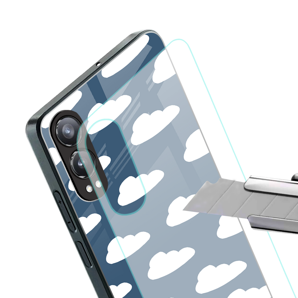 clouds back phone cover | glass case for oneplus nord ce 4 lite
