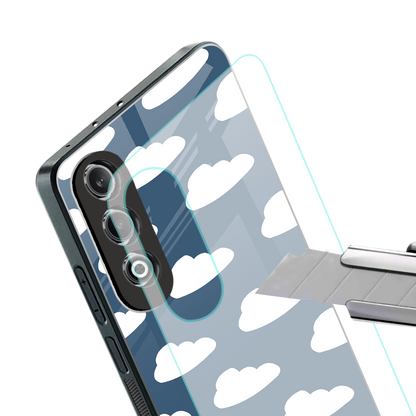 clouds back phone cover | glass case for oneplus nord ce 4