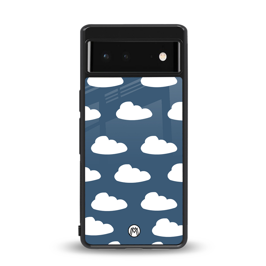 clouds back phone cover | glass case for google pixel 6