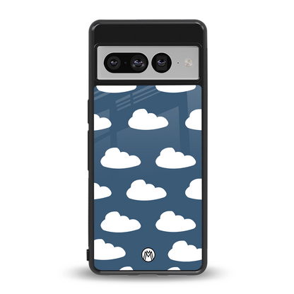 clouds back phone cover | glass case for google pixel 7 pro