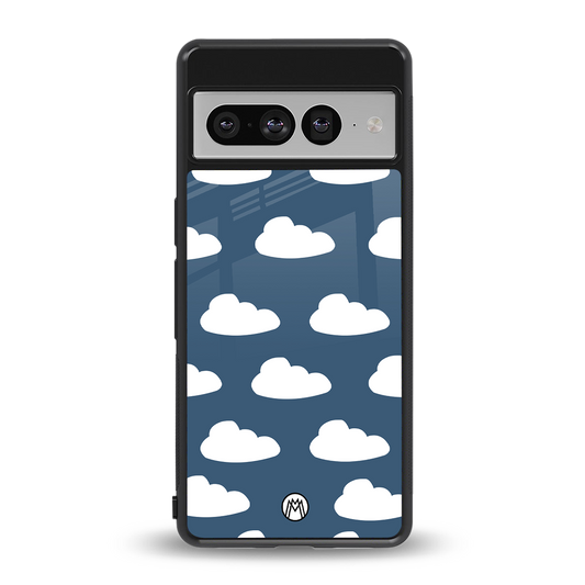 clouds back phone cover | glass case for google pixel 7 pro