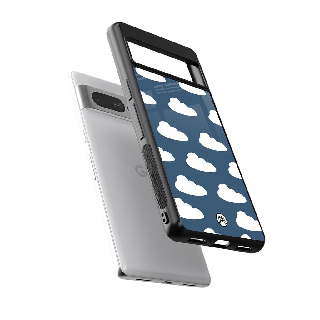 clouds back phone cover | glass case for google pixel 7 pro