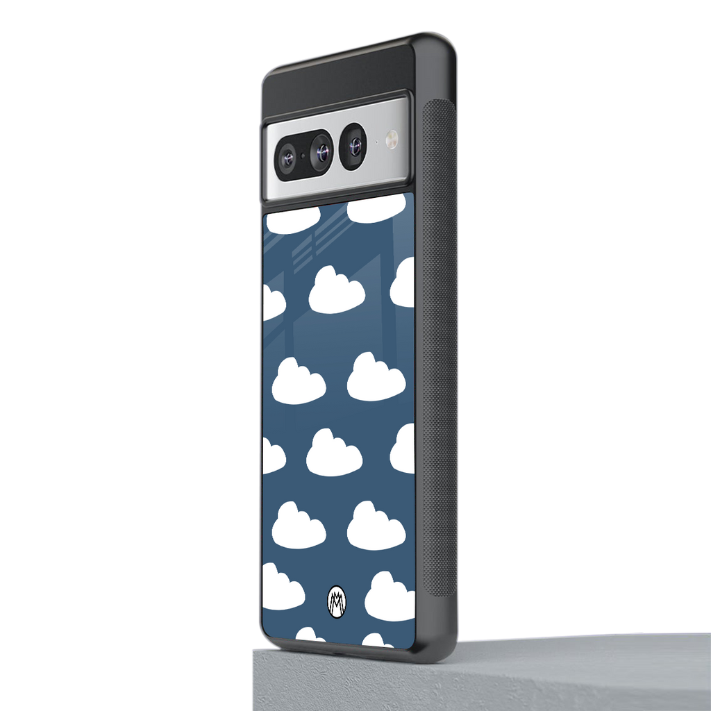 clouds back phone cover | glass case for google pixel 7 pro
