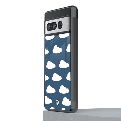 clouds back phone cover | glass case for google pixel 7 pro