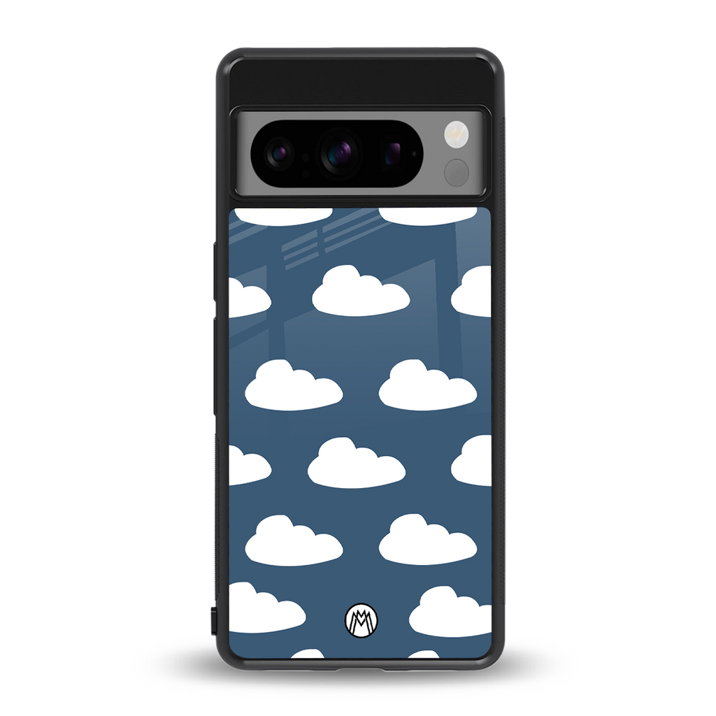 clouds back phone cover | glass case for google pixel 8 pro