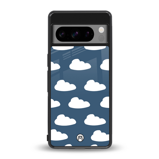 clouds back phone cover | glass case for google pixel 8 pro