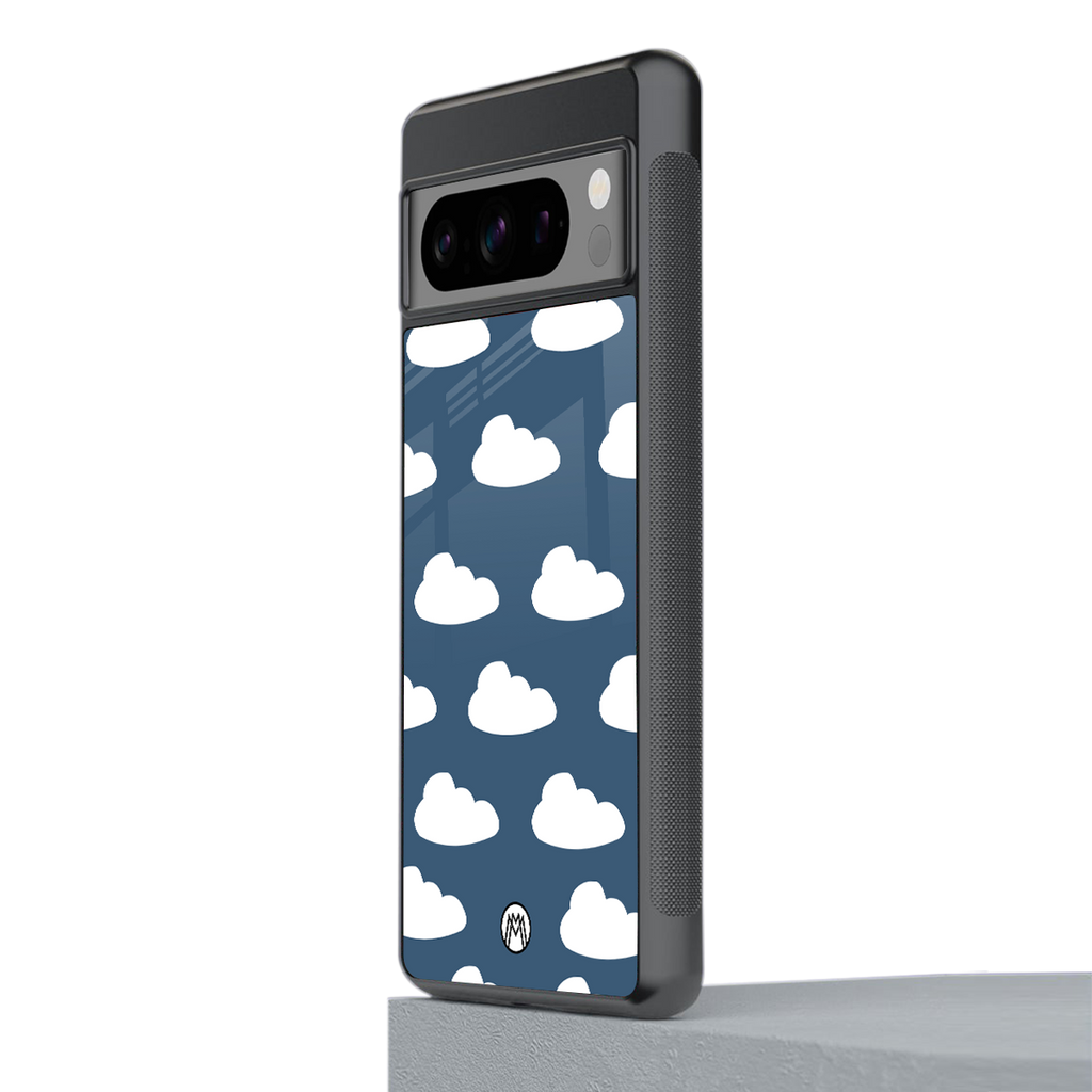 clouds back phone cover | glass case for google pixel 8 pro