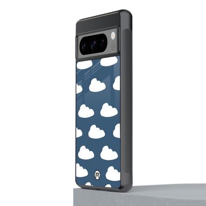 clouds back phone cover | glass case for google pixel 8 pro