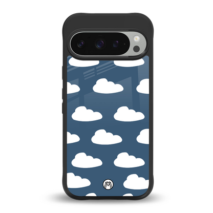 clouds back phone cover | glass case for google pixel 9 pro xl