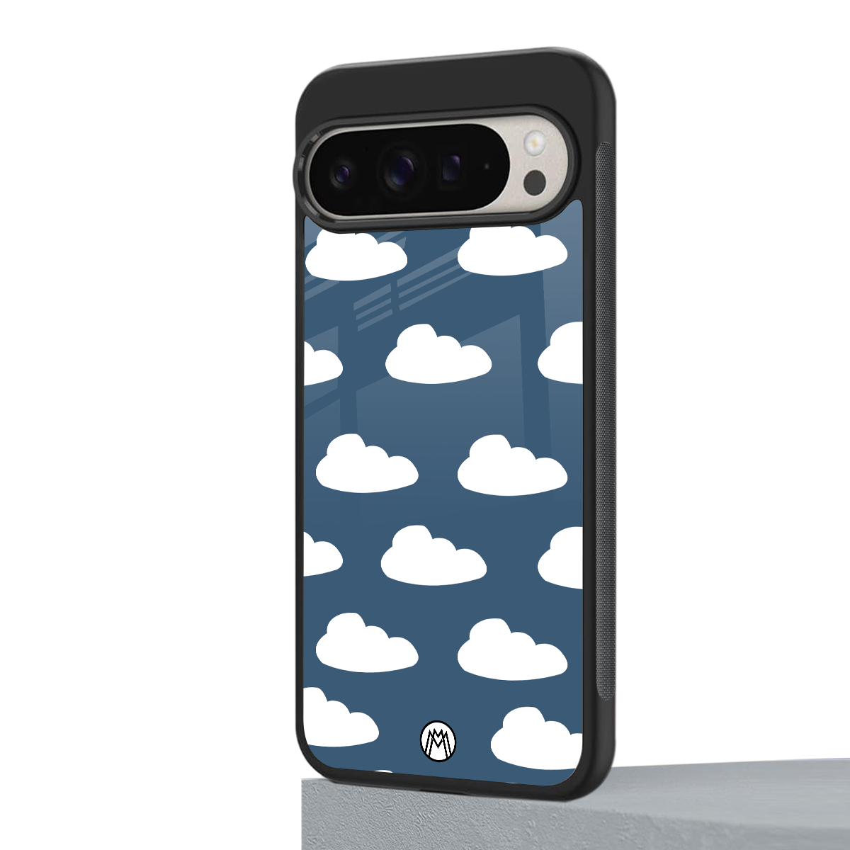 clouds back phone cover | glass case for google pixel 9 pro
