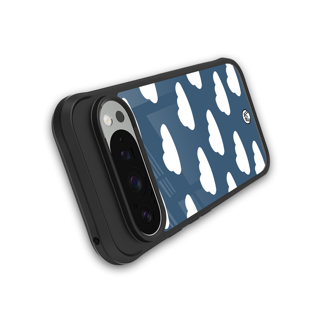 clouds back phone cover | glass case for google pixel 9 pro