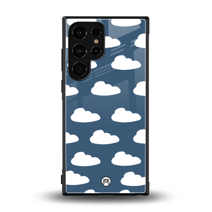 clouds back phone cover | glass case for samsung galaxy s24 ultra