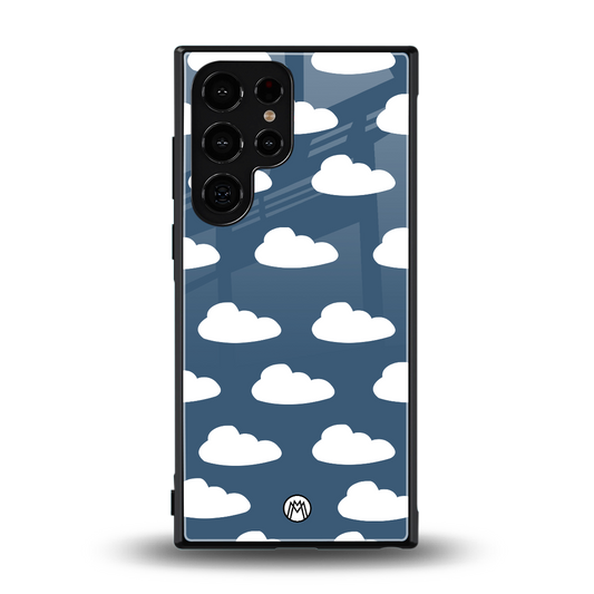 clouds back phone cover | glass case for samsung galaxy s24 ultra