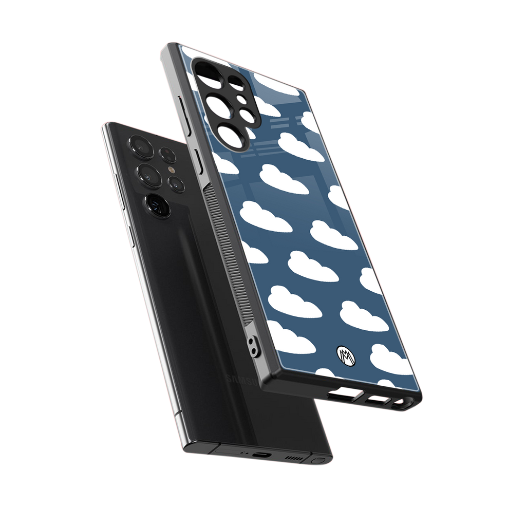 clouds back phone cover | glass case for samsung galaxy s23 ultra