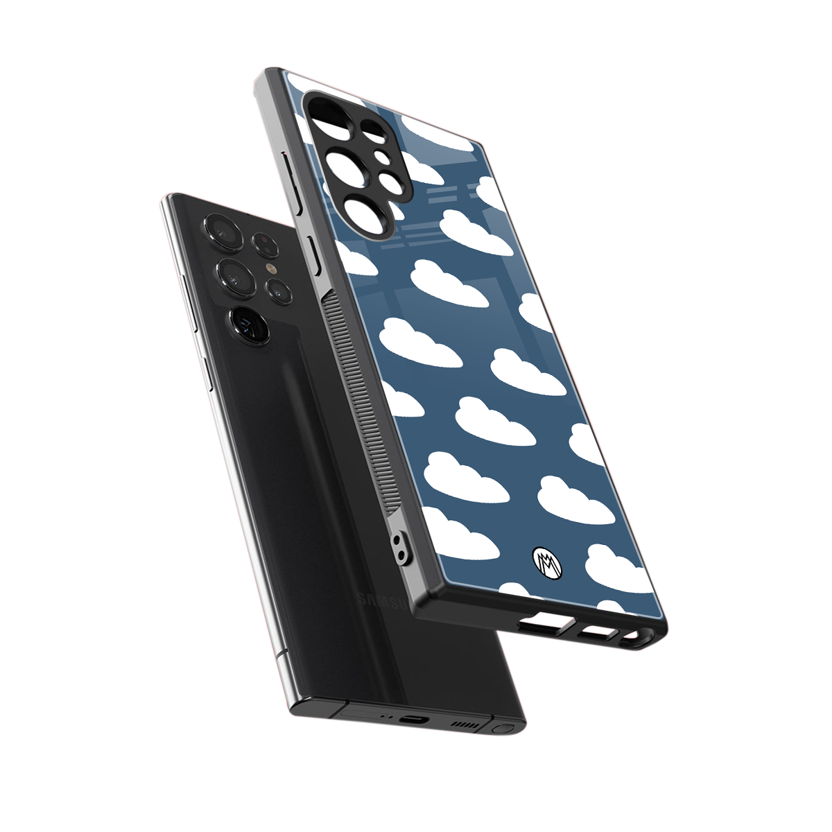 clouds back phone cover | glass case for samsung galaxy s23 ultra