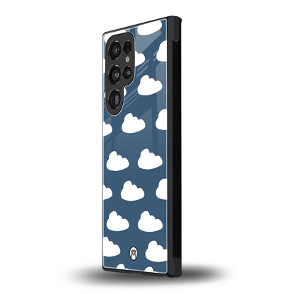 clouds back phone cover | glass case for samsung galaxy s24 ultra