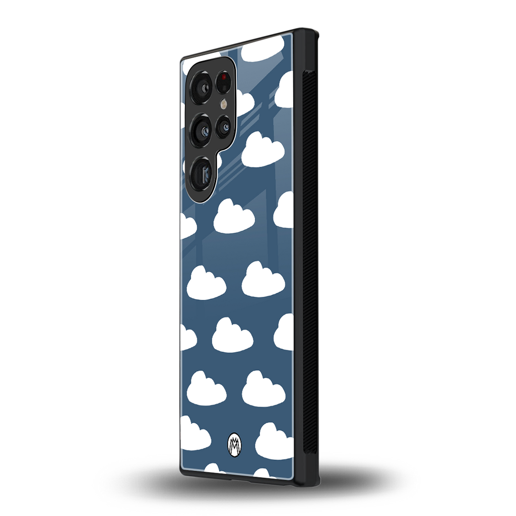 clouds back phone cover | glass case for samsung galaxy s23 ultra