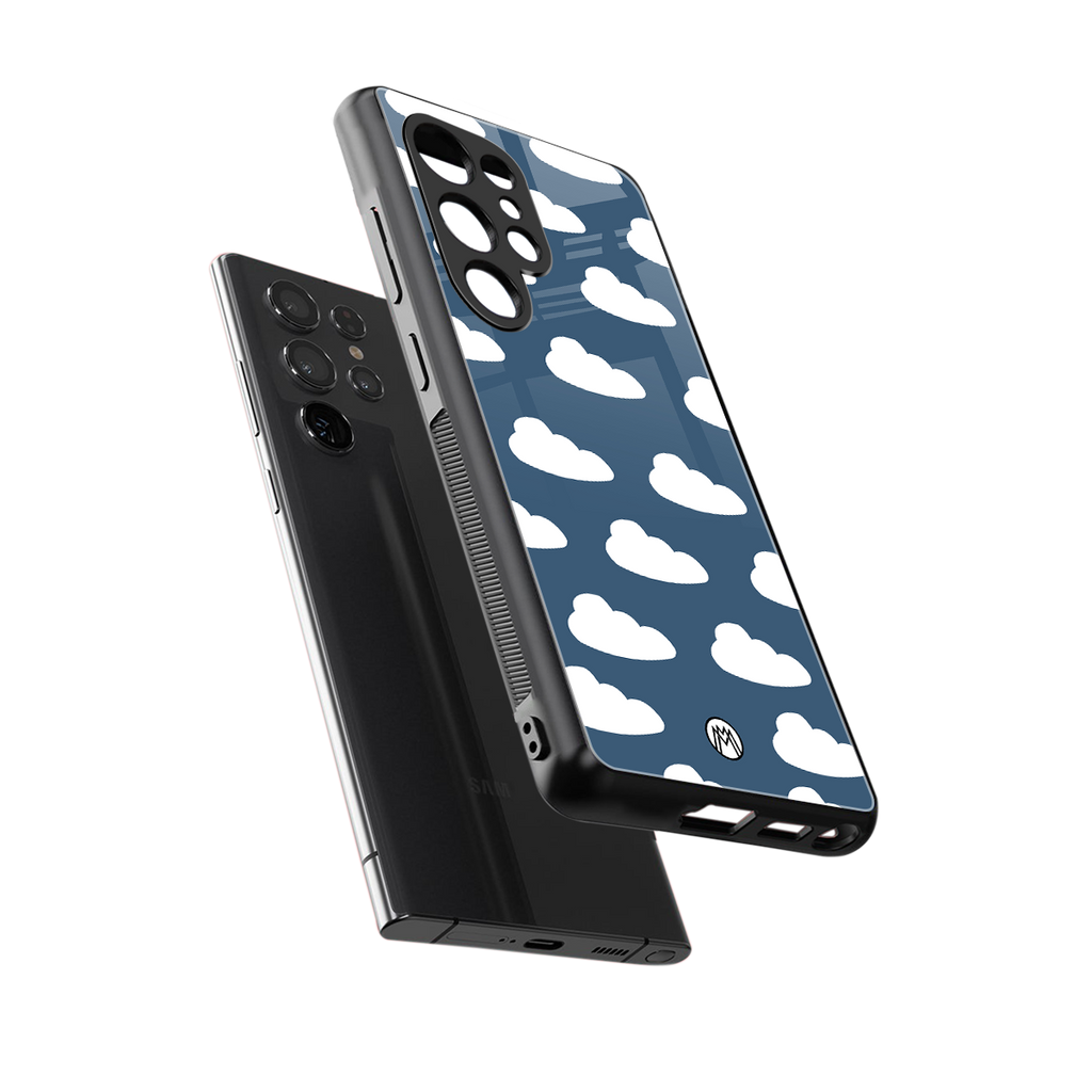 clouds back phone cover | glass case for samsung galaxy s25 ultra