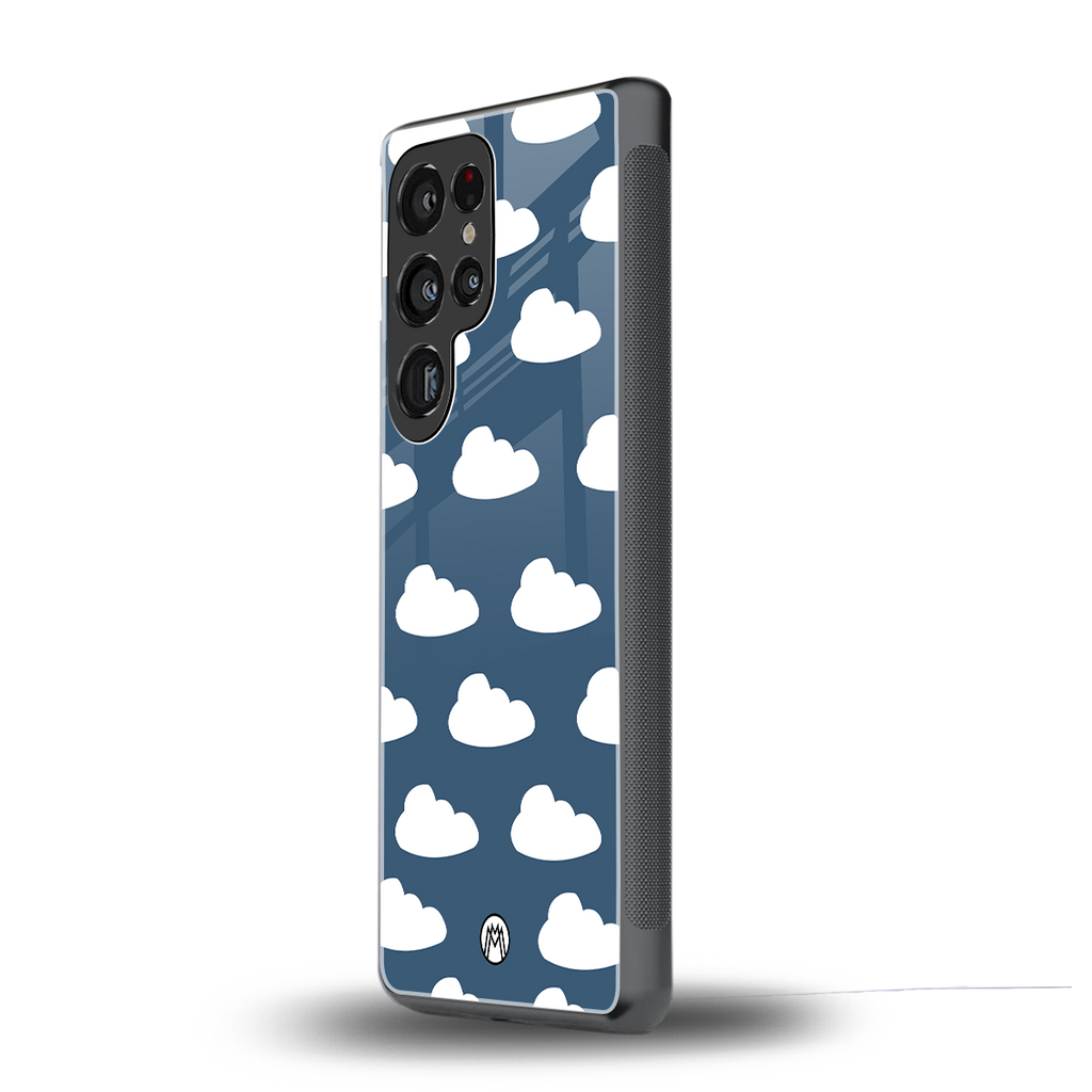 clouds back phone cover | glass case for samsung galaxy s25 ultra