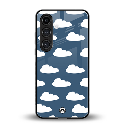 clouds back phone cover | glass case for samsung galaxy s24 plus