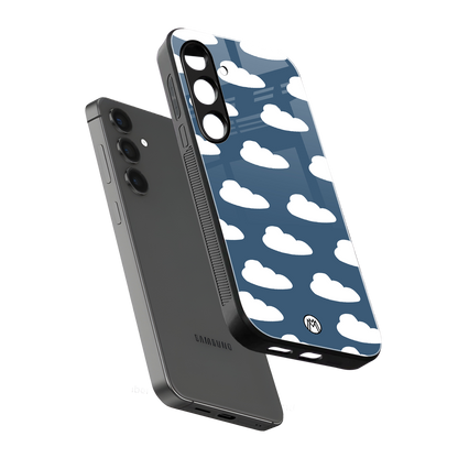 clouds back phone cover | glass case for samsung galaxy s23 plus