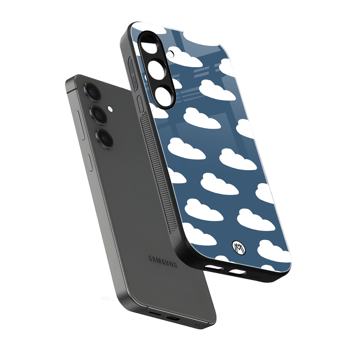 clouds back phone cover | glass case for samsung galaxy s23