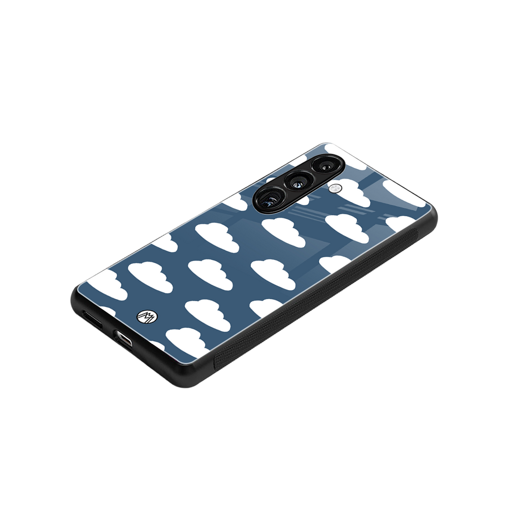 clouds back phone cover | glass case for samsung galaxy s24